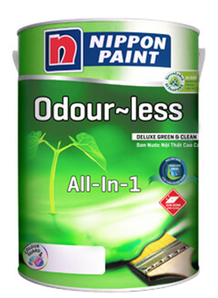 Sơn nội thất Nippon Odour-less All-in-1 Bóng