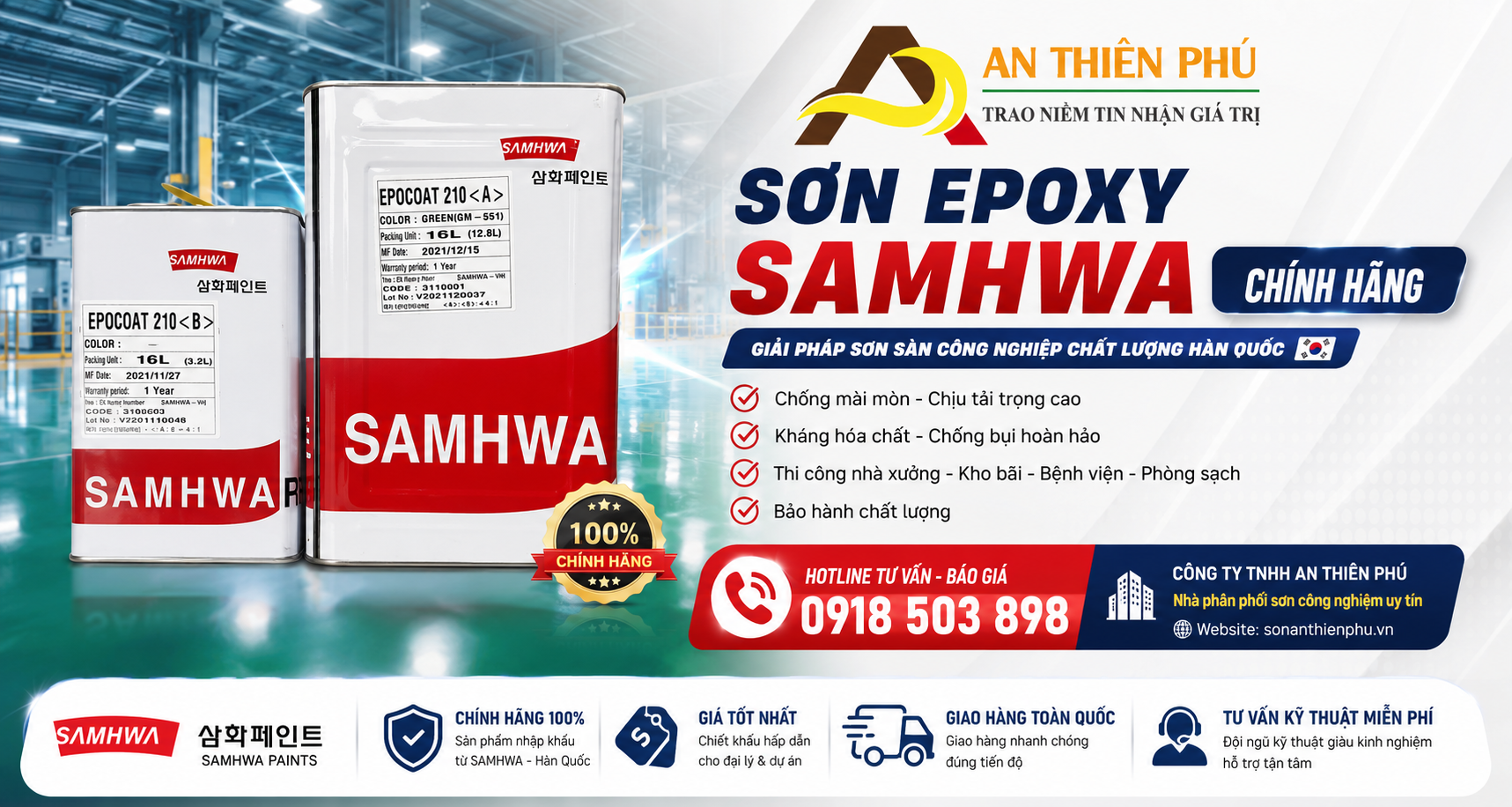 Đại lý sơn epoxy Samhwa chính hãng- giá tốt