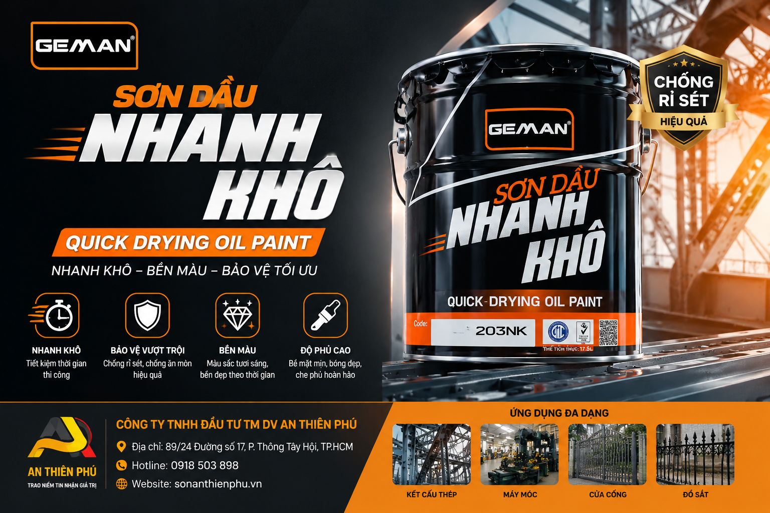 Sơn Dầu Nhanh Khô Geman