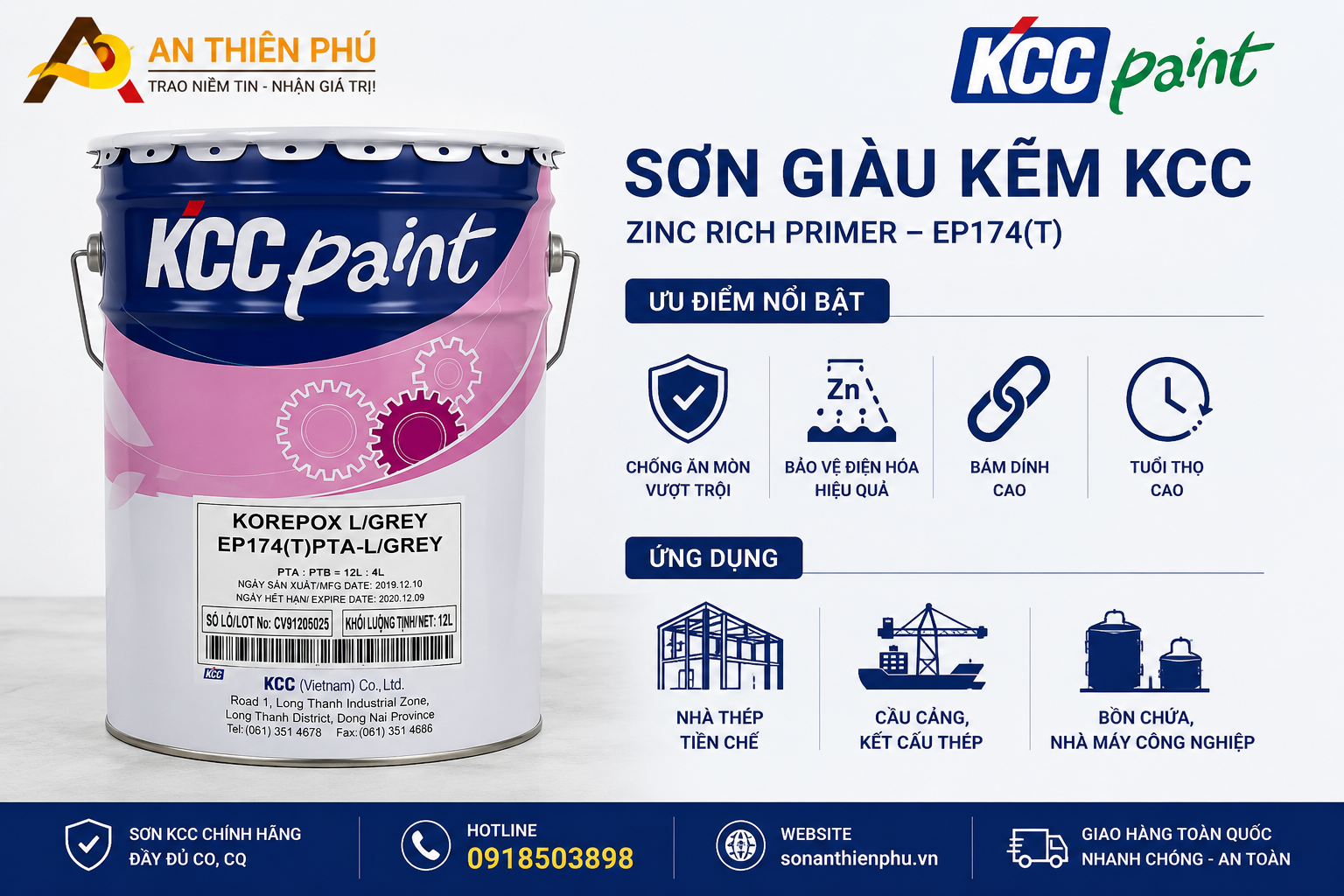 Sơn kháng hóa chất KCC EP174(T)
