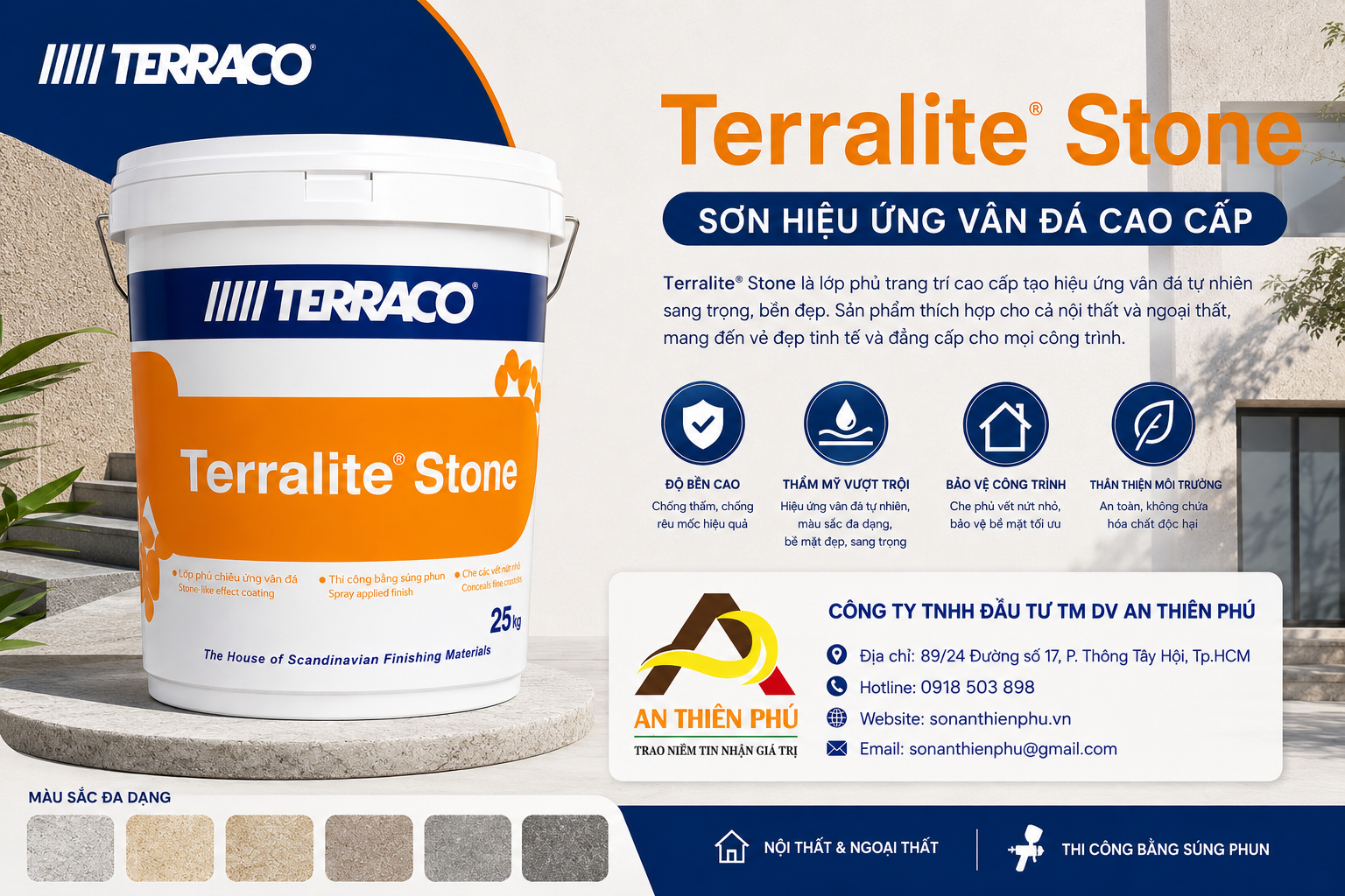 Đại Lý Sơn Giả Đá Terraco Terralite Stone Giá Tốt Tại TP.HCM