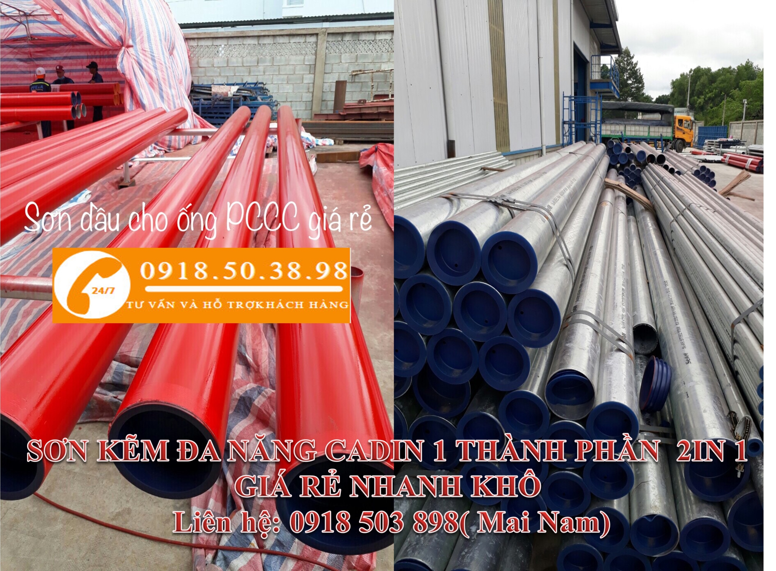 Sơn kẽm Cadin đỏ 344 cho ống PCCC