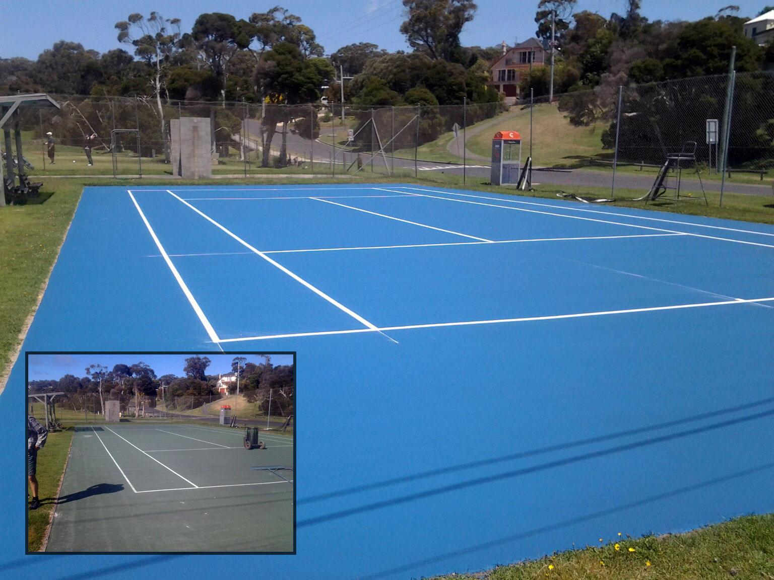 Quy trình thi công sơn sân thể thao Terraco Flexipave hoàn thiện cho sân Tennis