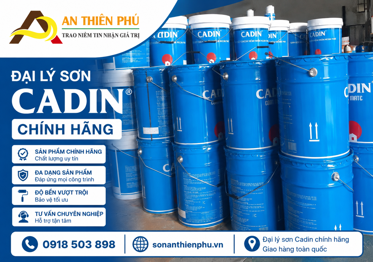 Đại lý sơn Cadin chính hãng giá rẻ